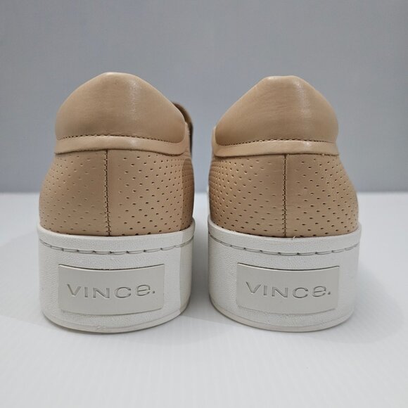 NEW Vince Warren II Sneaker Platform Slip On Loafer Perforated Tan Leather 9.5 - Picture 9 of 13